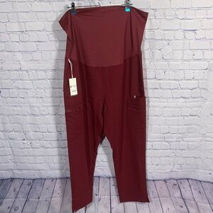 Figs Womens Maternity Yola Skinny Scrub Pants Burgundy Size XXL NWT Medical